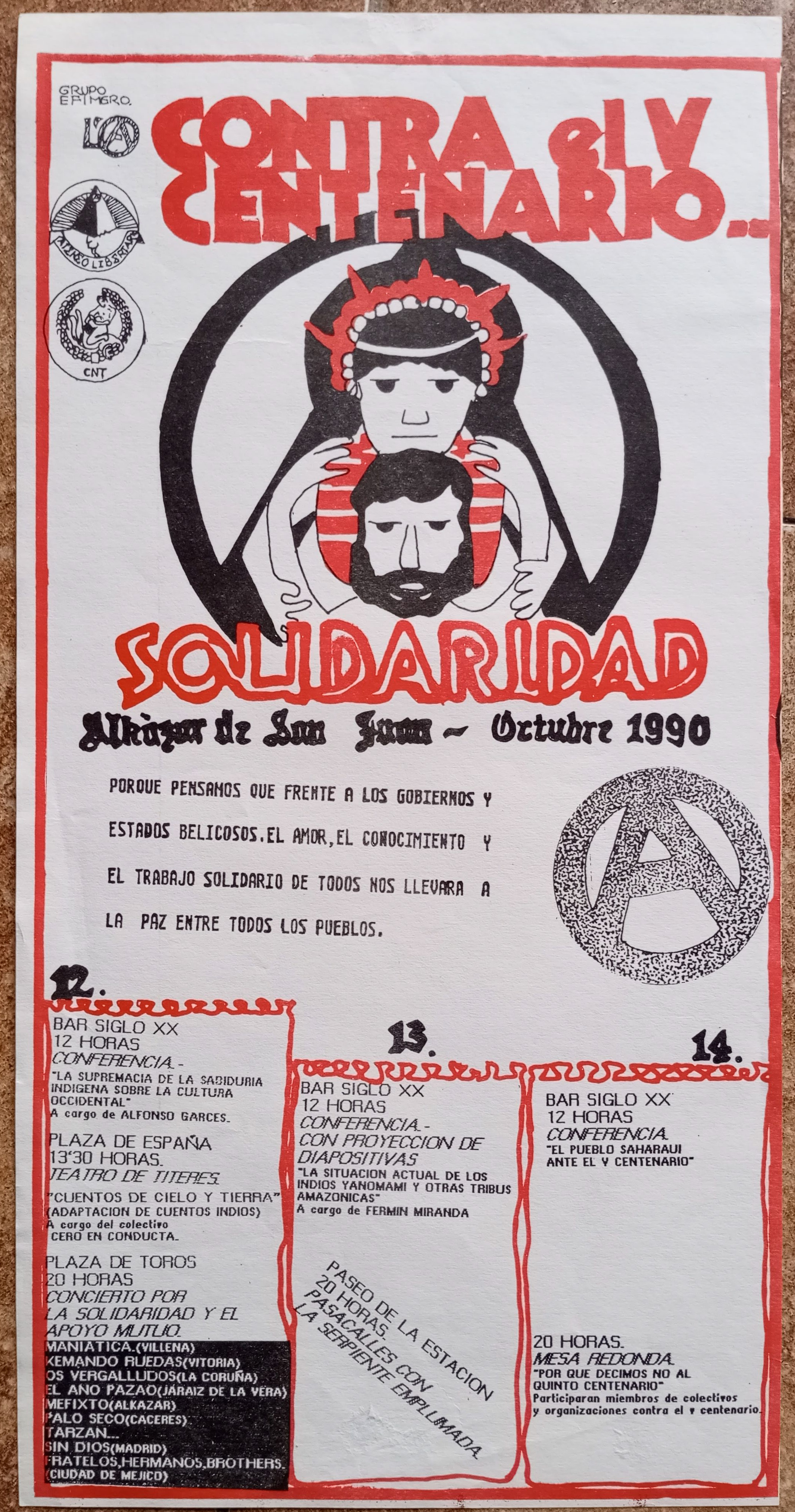 Contra el V Centenario. Solidaridad. Alcázar de San Juan
