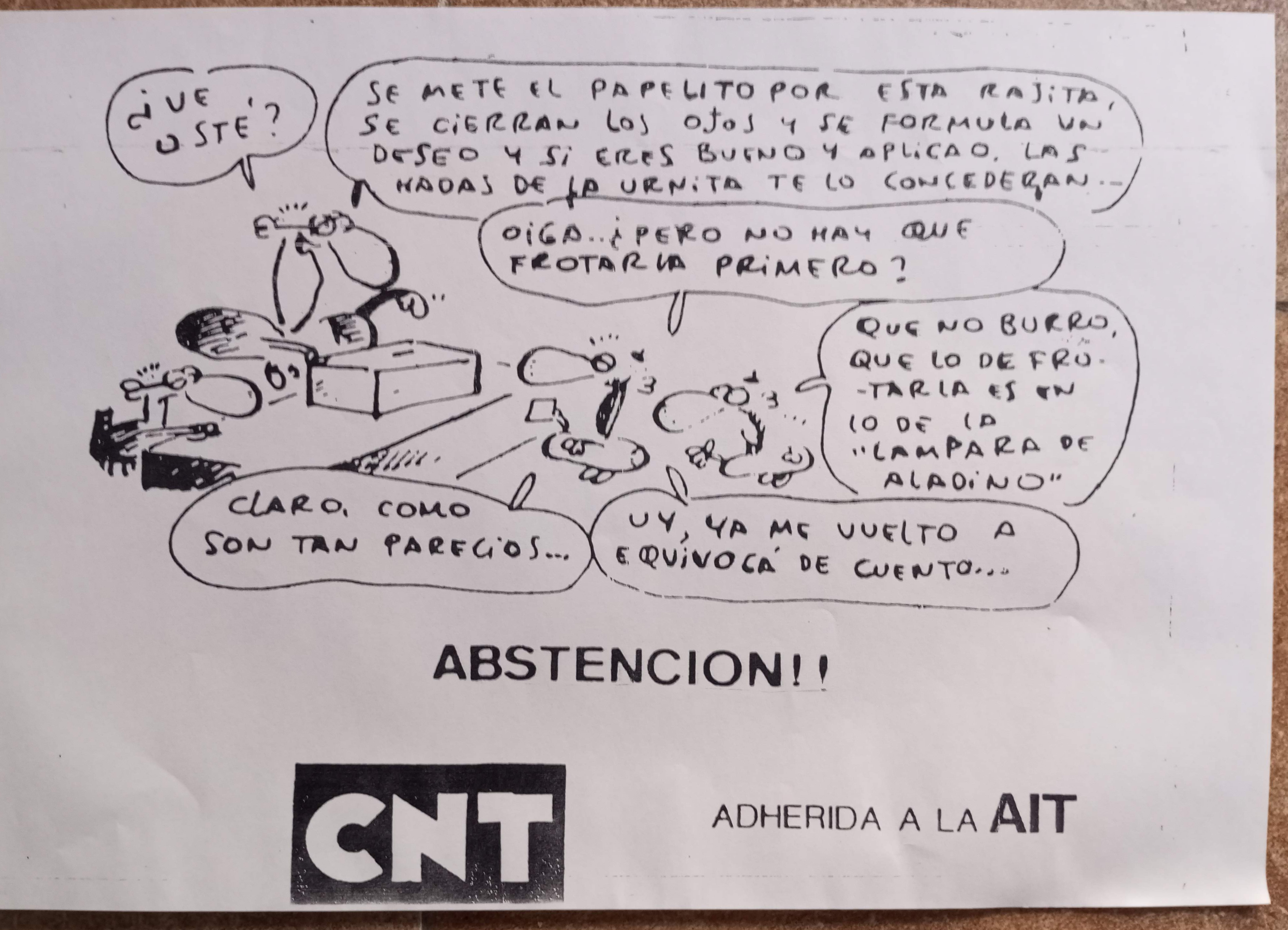Abstención. Historieta contra el voto y la delegación política