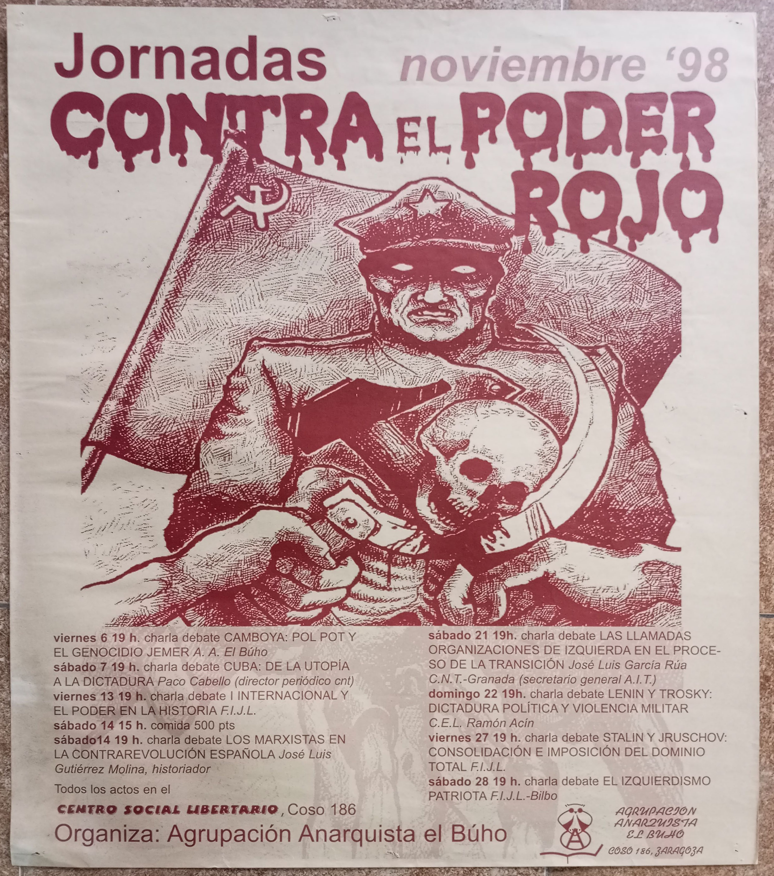 Jornadas contra el poder rojo. Zaragoza, noviembre de 1998