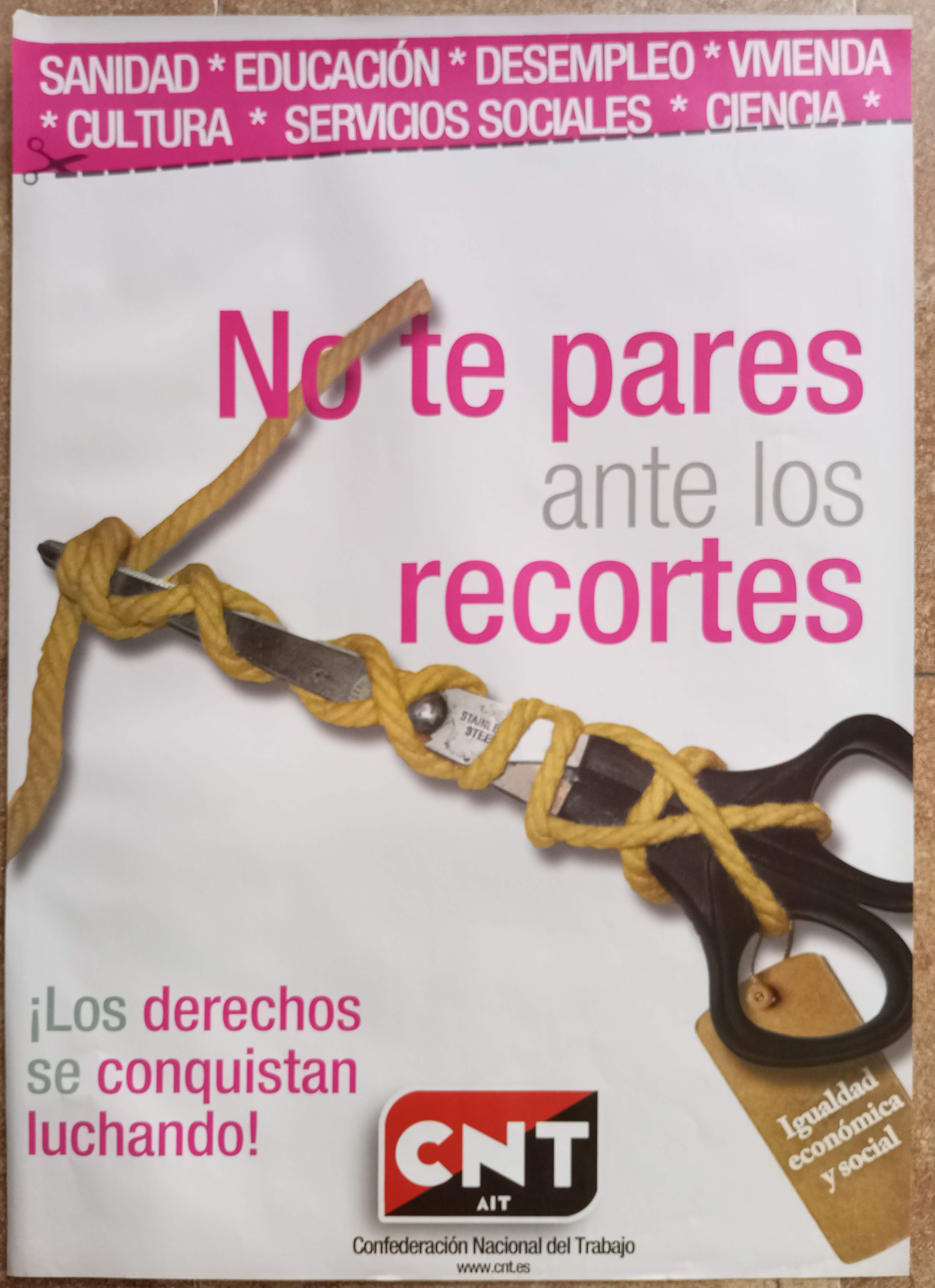 No te pares ante los recortes: organízate y lucha