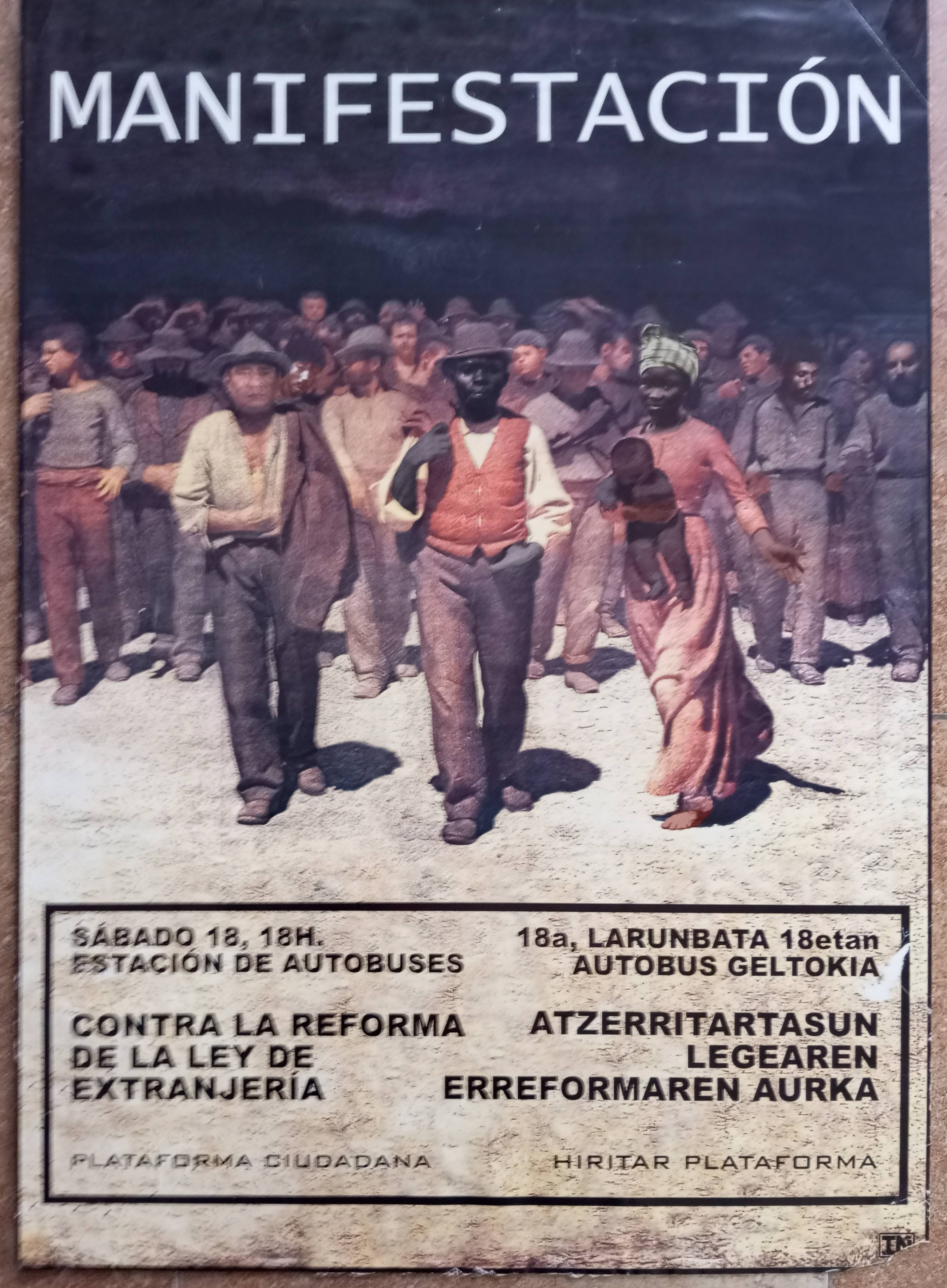 Manifestación contra la reforma de la Ley de Extranjería