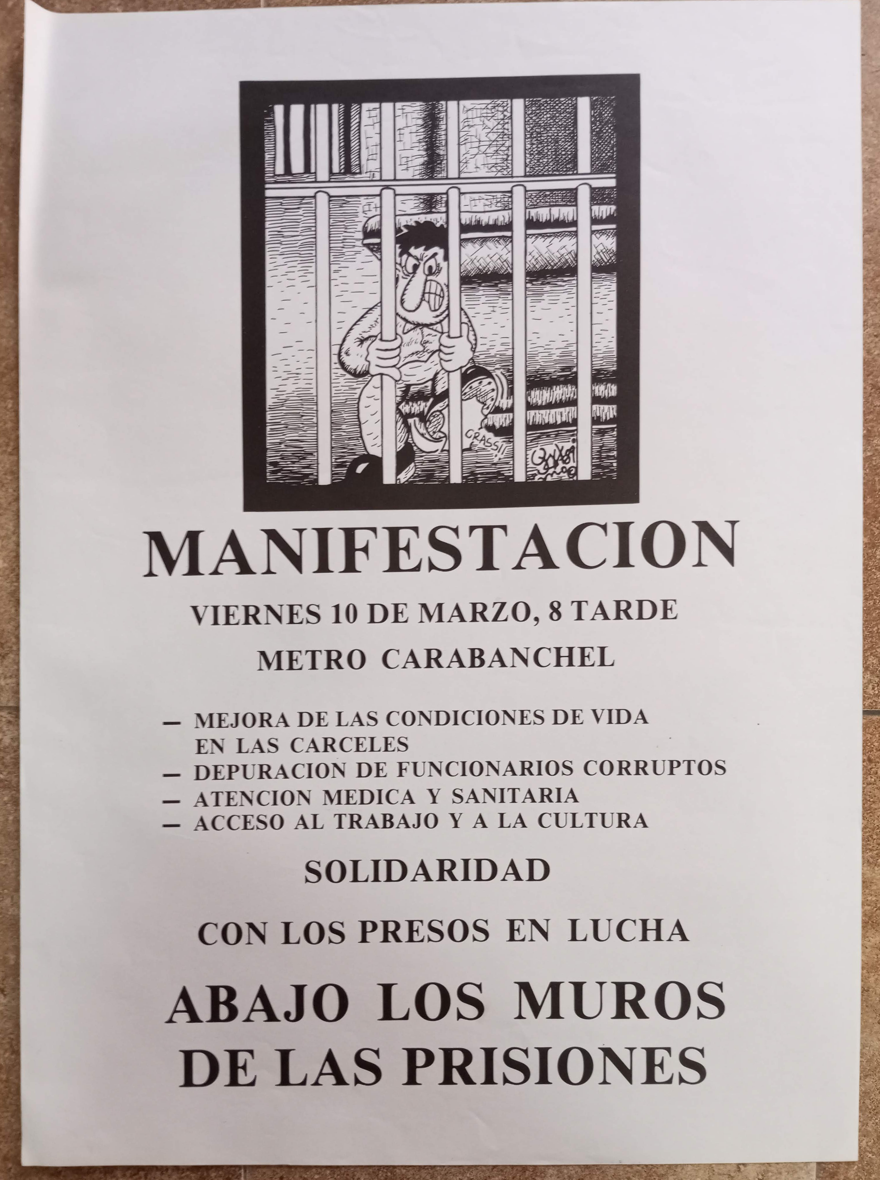 Solidaridad con los presos en lucha. Abajo los muros de las prisiones