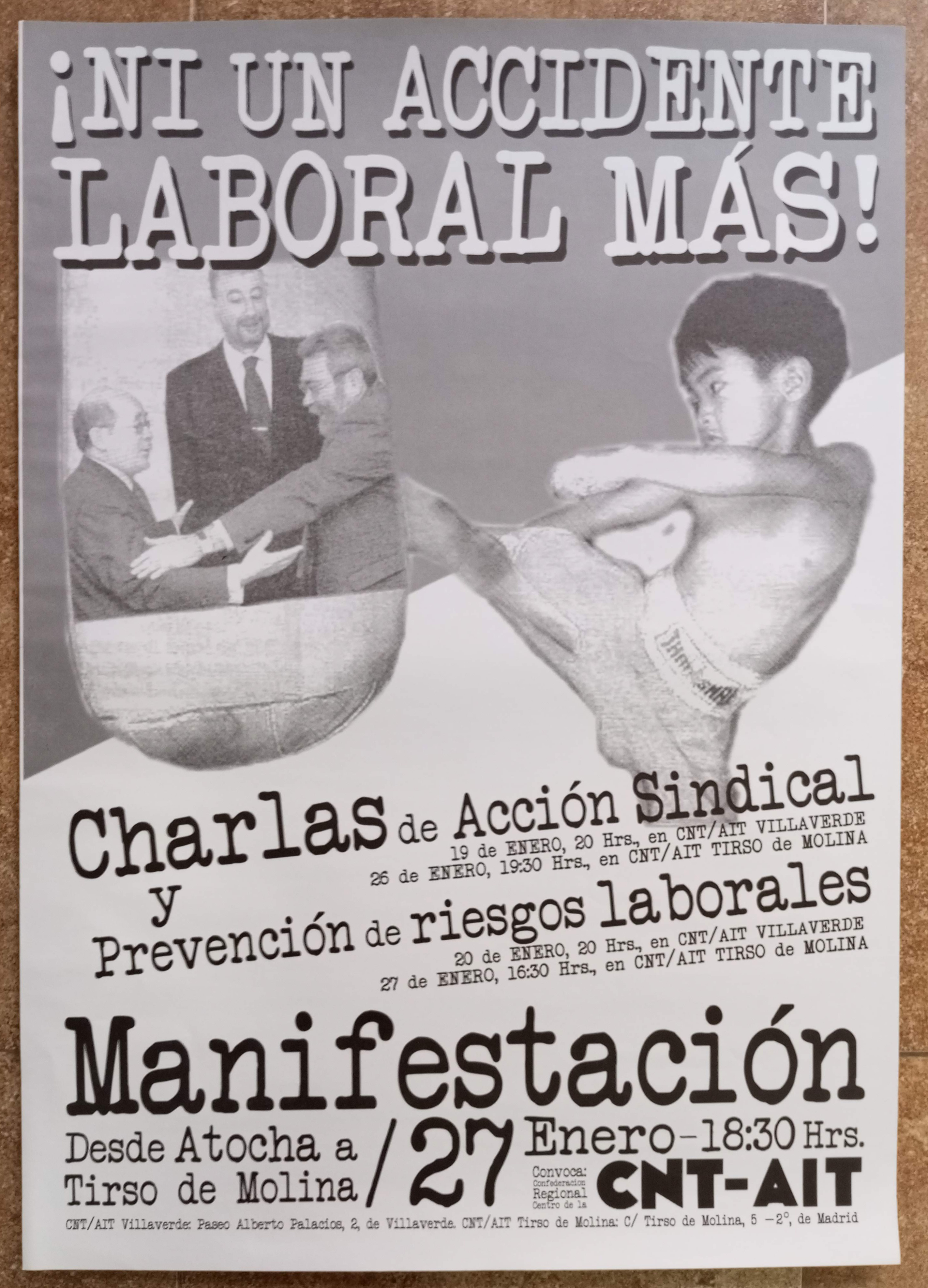 ¡Ni un accidente laboral más! Charlas y manifestación en Madrid