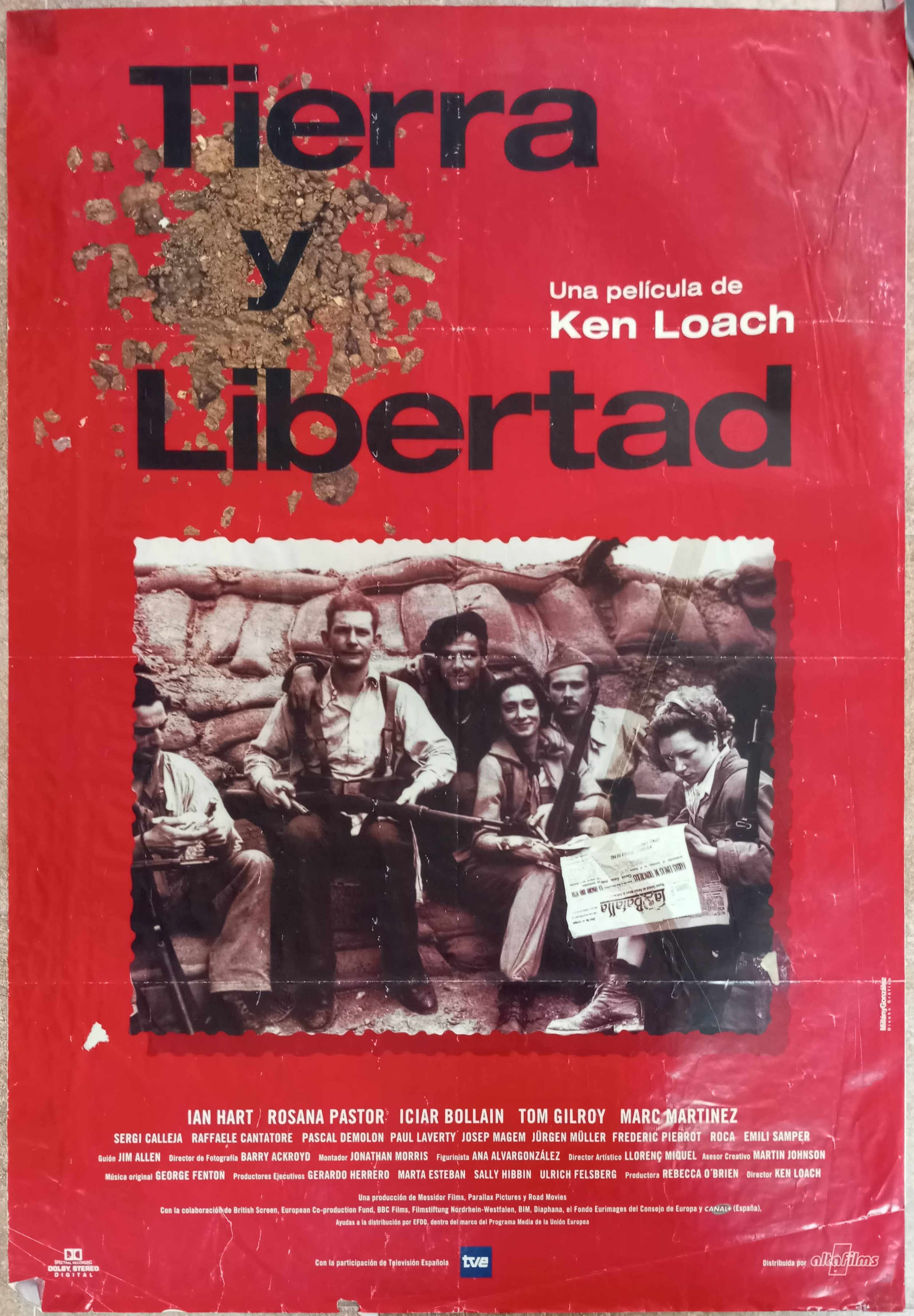 Tierra y libertad. Cartel cinematográfico