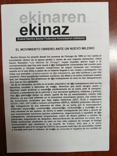 Vista principal de Ekinaren Ekinaz