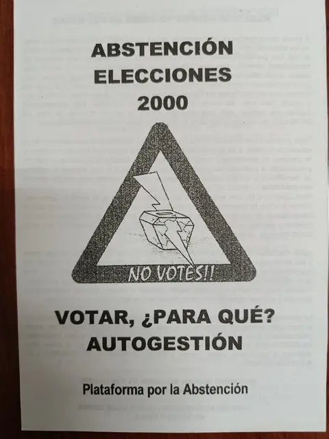 Vista principal de Abstención. Elecciones 2000. Votar, ¿para qué? Autogestión