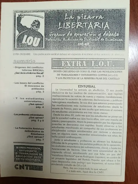 Vista principal de La pizarra libertaria
