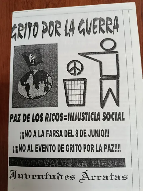 Vista principal de Grito por la guerra. No a la farsa del 8 de junio