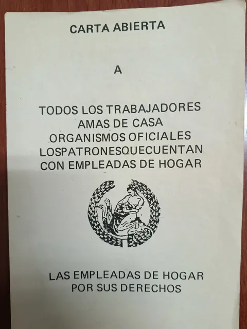 Vista principal de Carta abierta a todos los trabajadores, amas de casa, organismos oficiales, patronos que cuentan con empleadas de hogar y empleadas de hogar