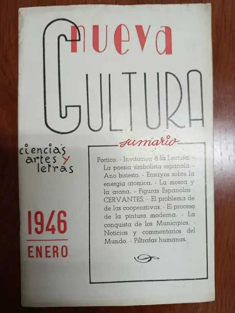 Vista principal de Nueva Cultura: ciencias, artes y letras
