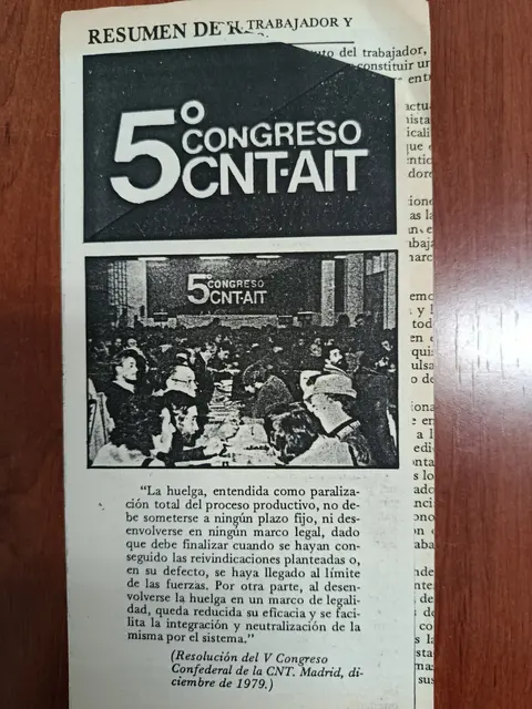 Vista principal de [Recorte sobre el V Congreso de CNT-AIT y la huelga]