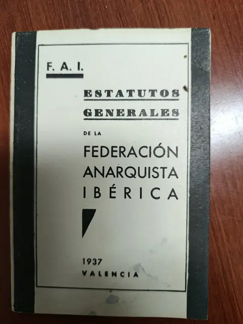 Vista principal de Estatutos generales de la Federación Anarquista Ibérica