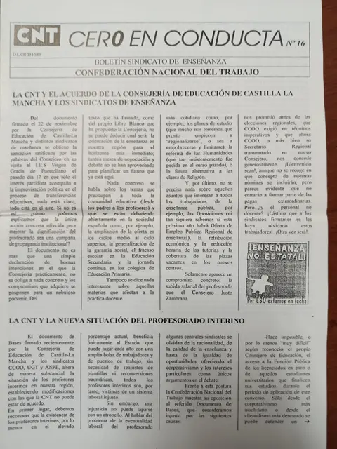Vista principal de Cero en Conducta, n.º 16