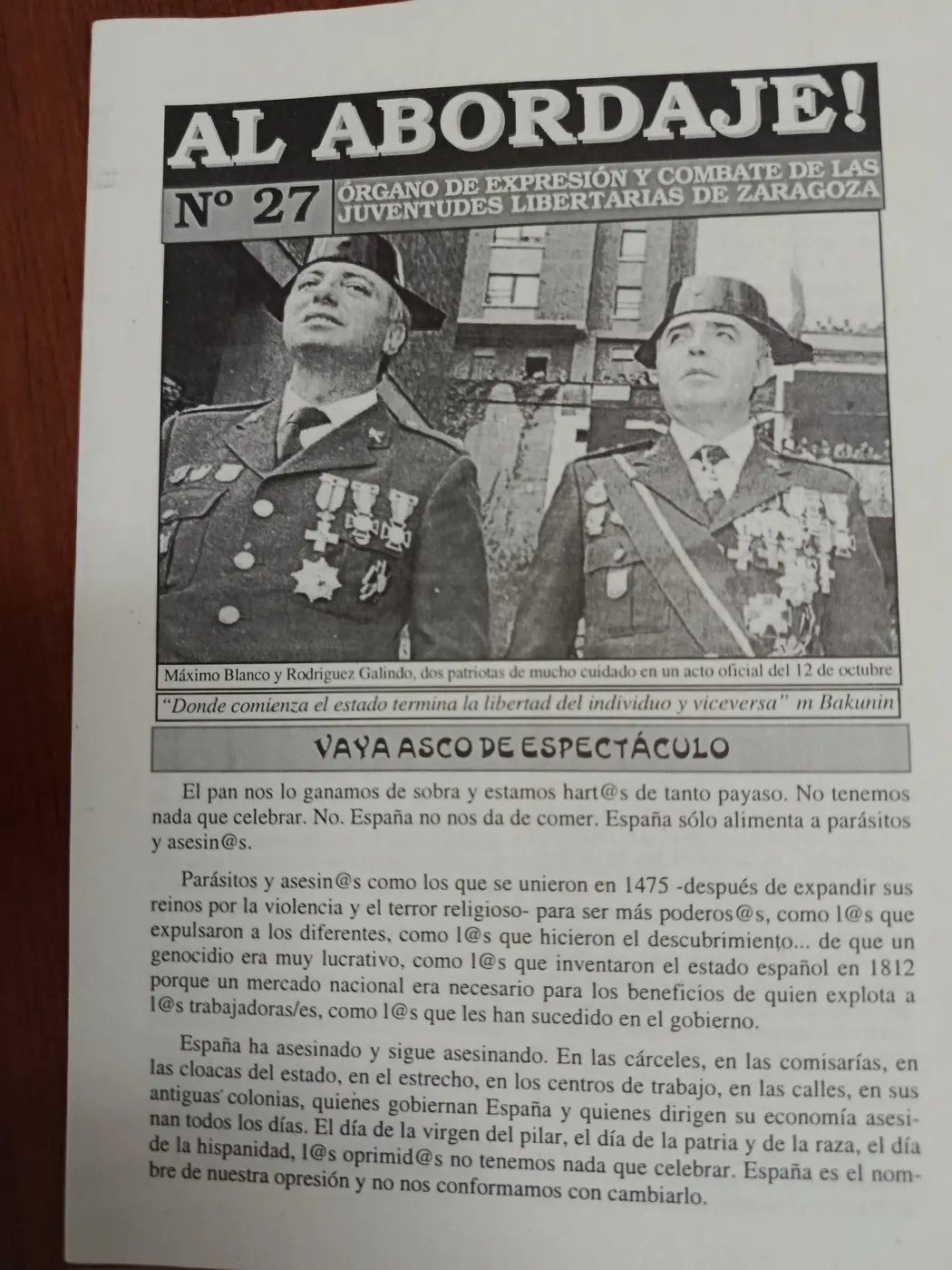 Vista principal de Al Abordaje!
