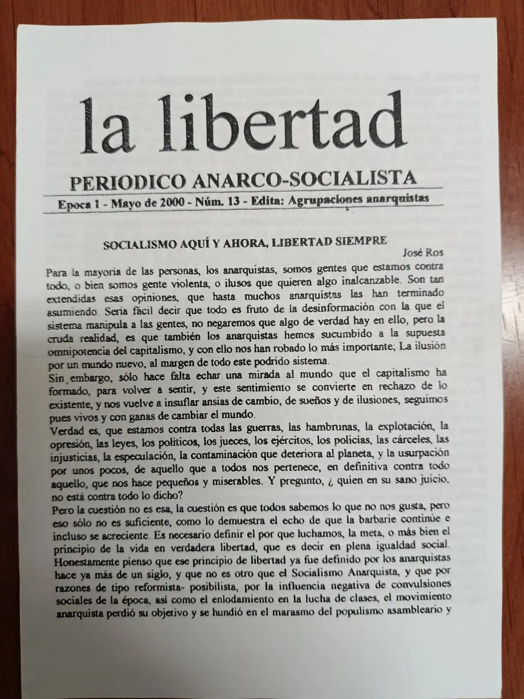 Vista principal de La Libertad