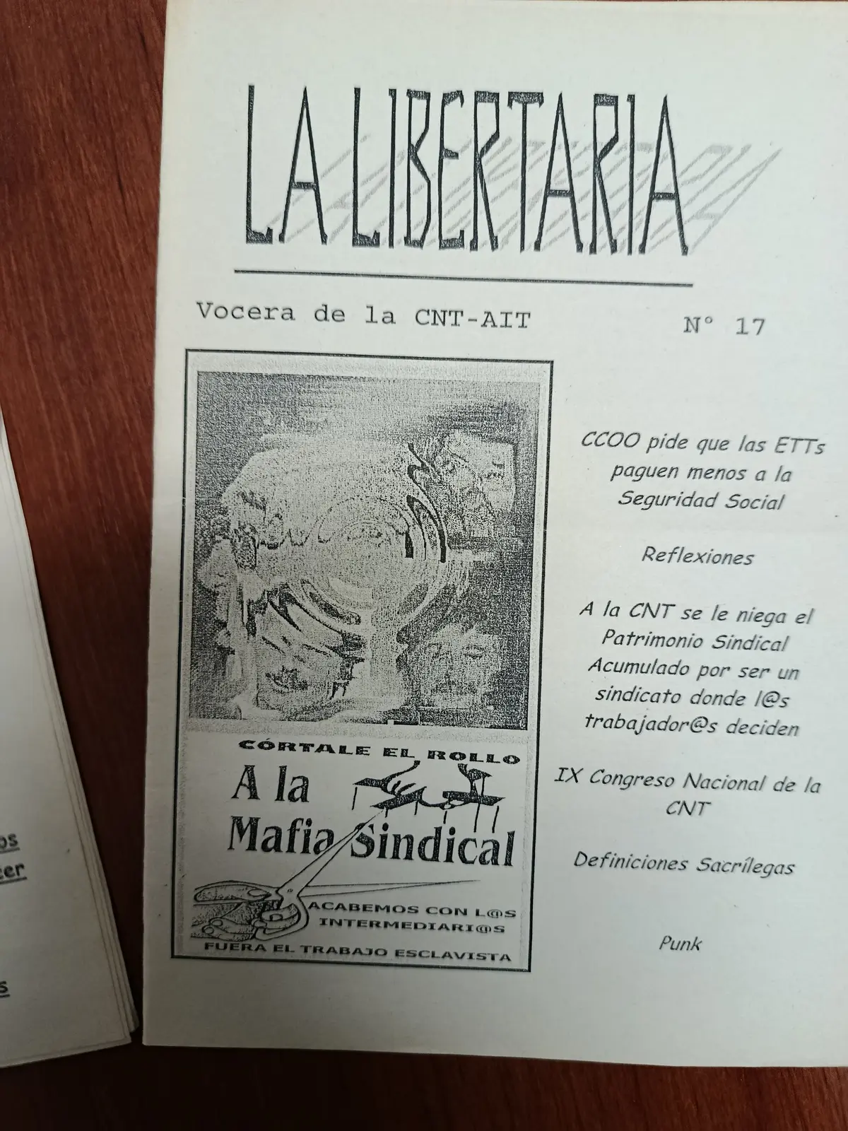Vista principal de La Libertaria