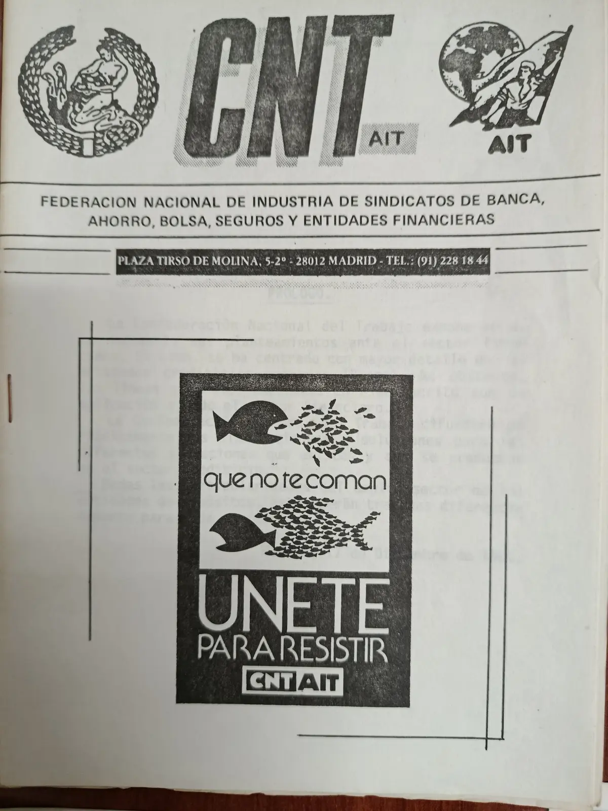 Vista principal de Que no te coman. Únete para resistir