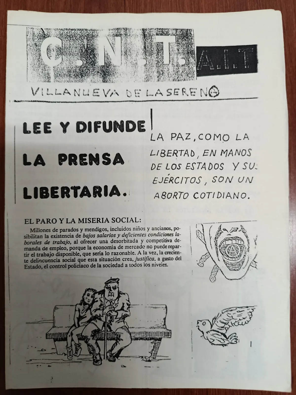 Vista principal de Lee y difunde la prensa libertaria