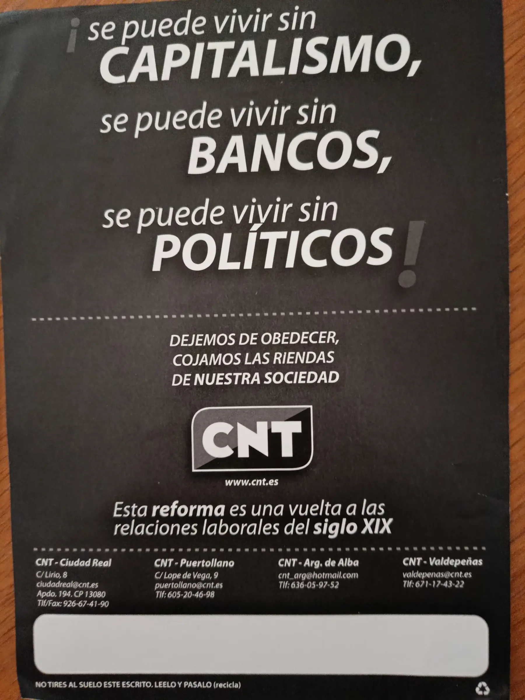 Reverso de La Reforma Laboral de Rajoy, otro brutal ataque contra los derechos de los trabajadores