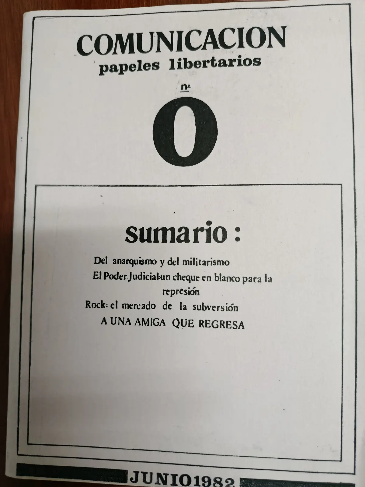 Vista principal de Comunicación: papeles libertarios