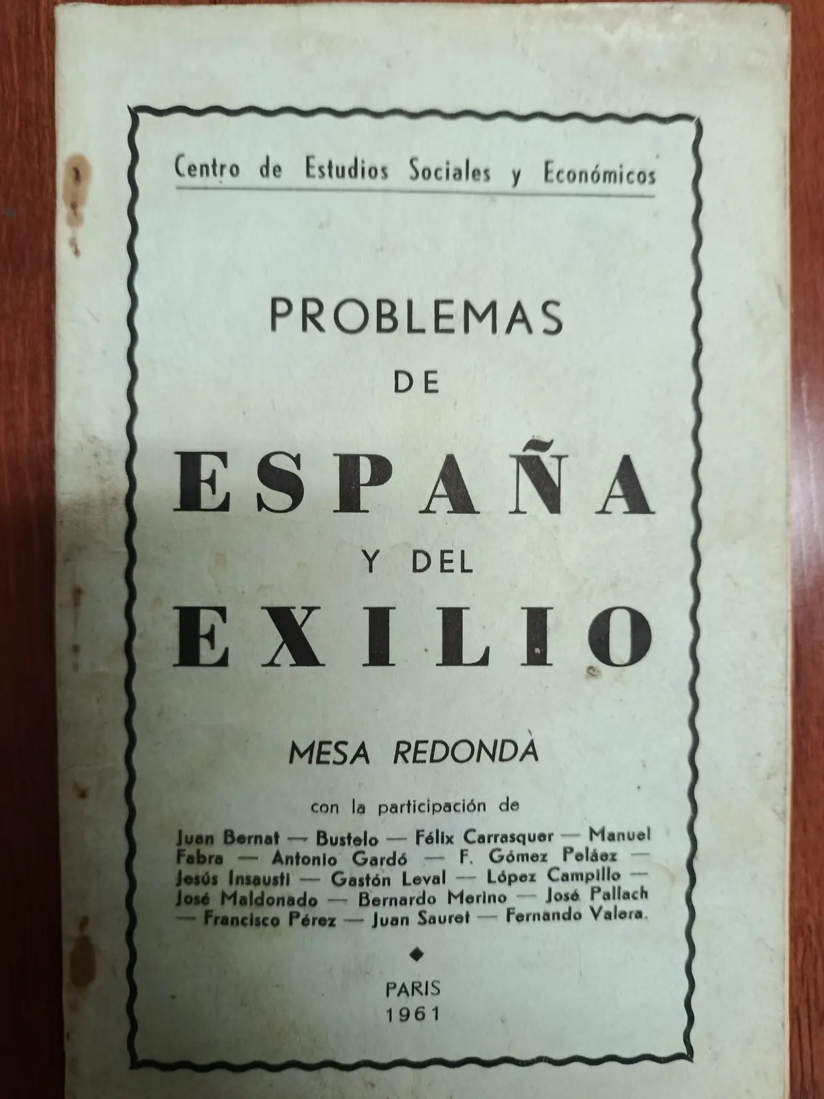 Vista principal de Problemas de España y del exilio