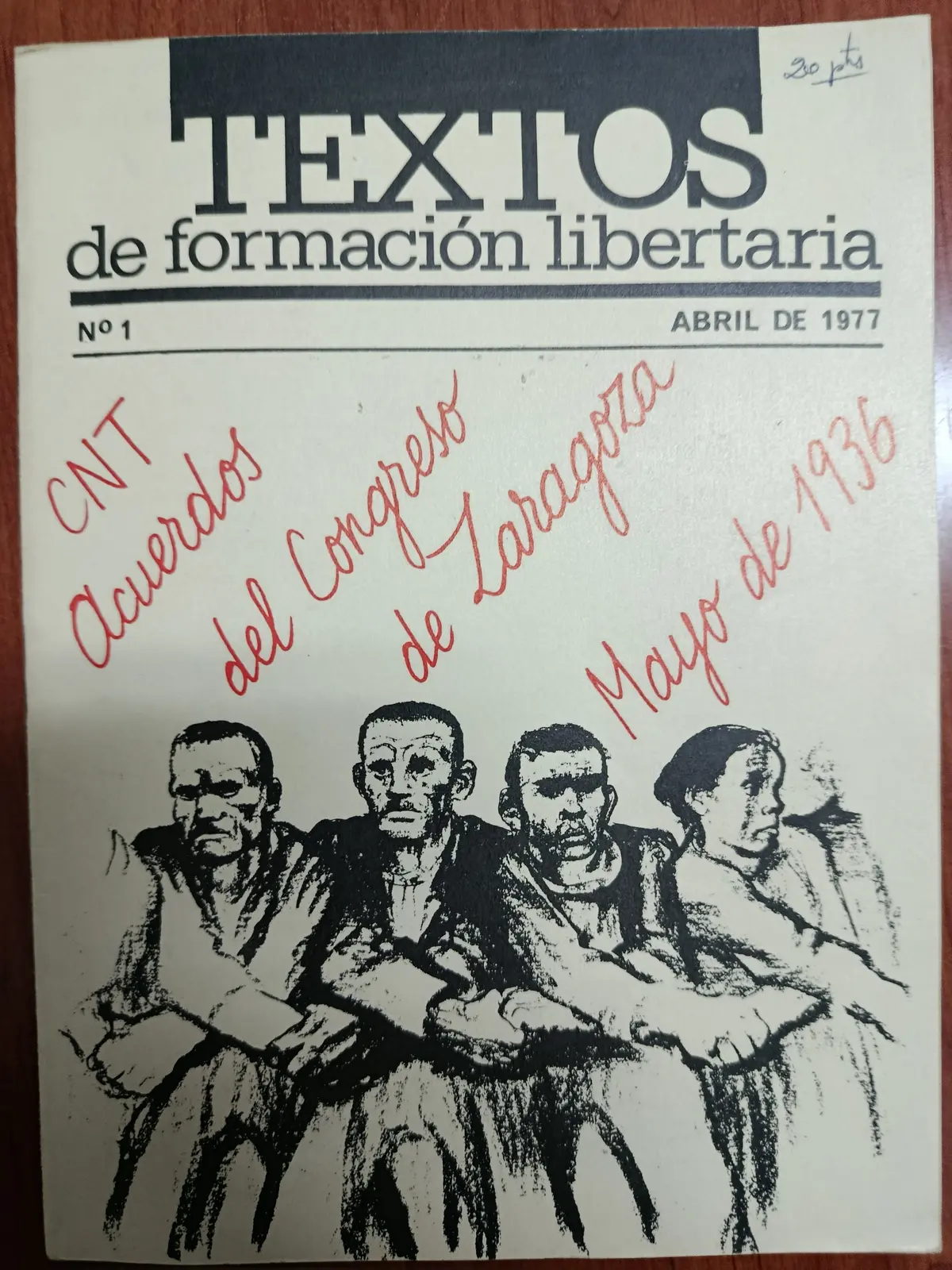 Vista principal de Textos de formación libertaria, nº 1: acuerdos del Congreso de Zaragoza, mayo de 1936