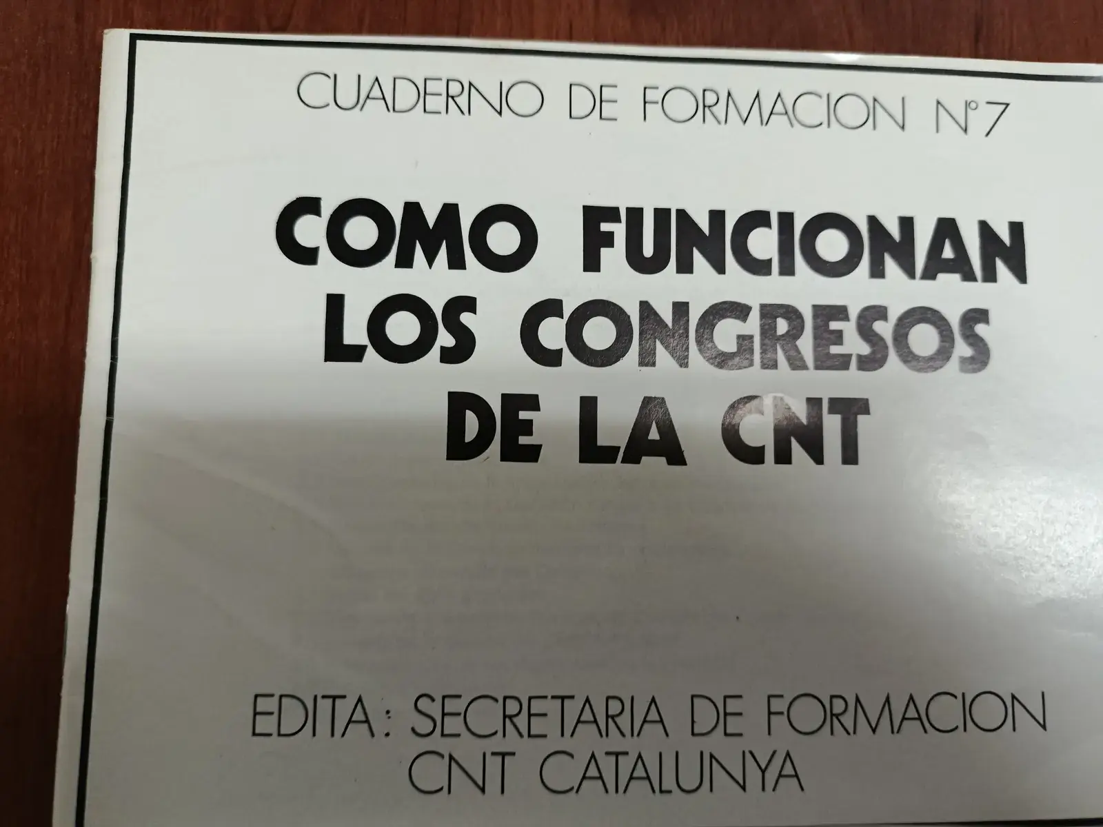 Vista principal de Cómo funcionan los congresos de la CNT