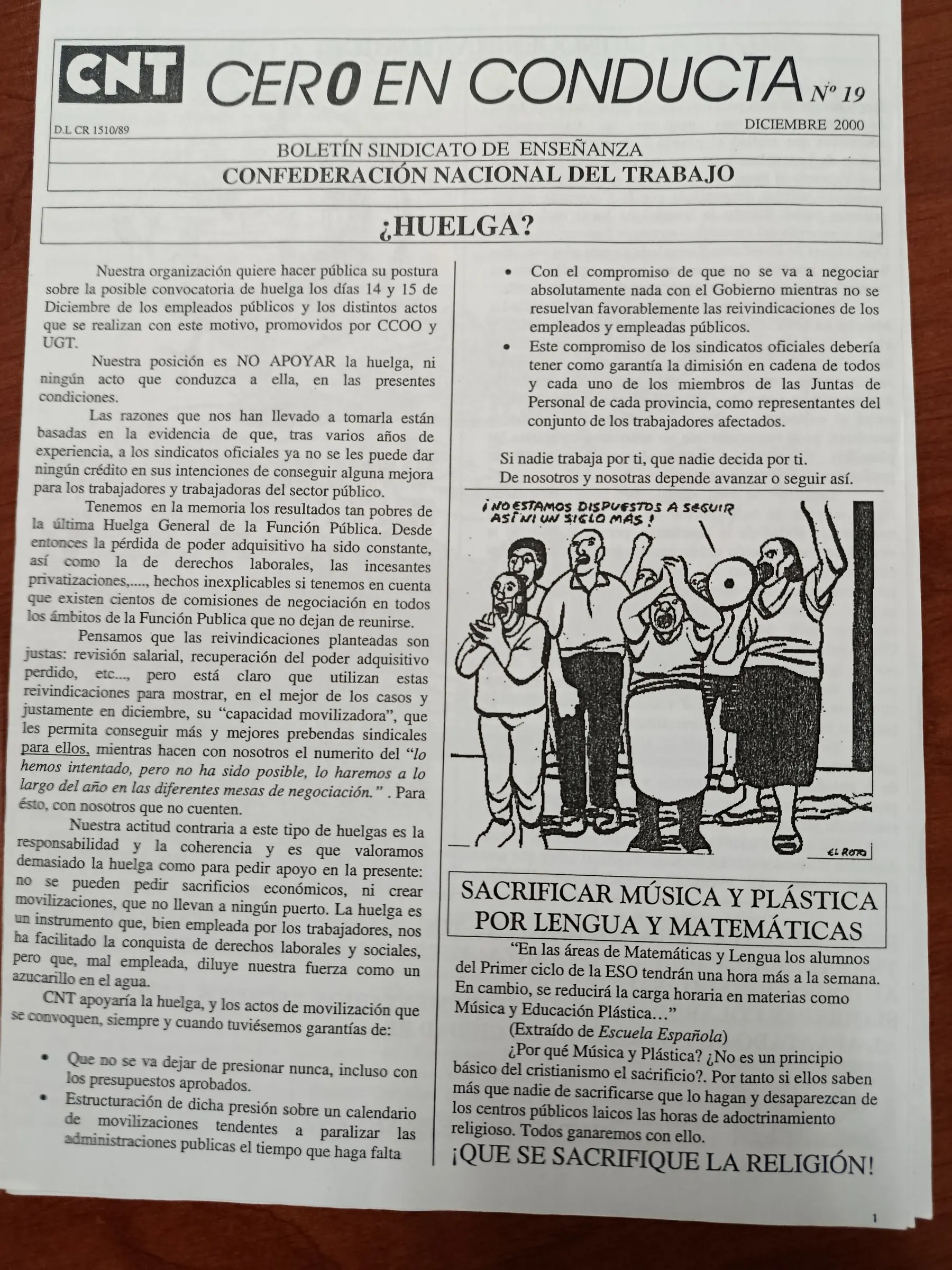 Vista principal de Cero en Conducta, n.º 19