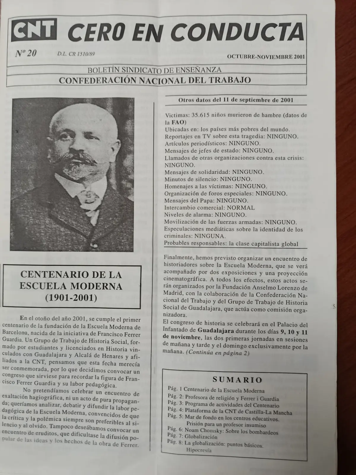 Vista principal de Cero en Conducta, n.º 20
